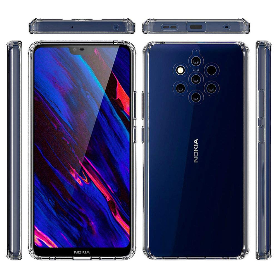 Slim Hybrid Acrylic Bumper Case For Nokia 9 Pureview Clear